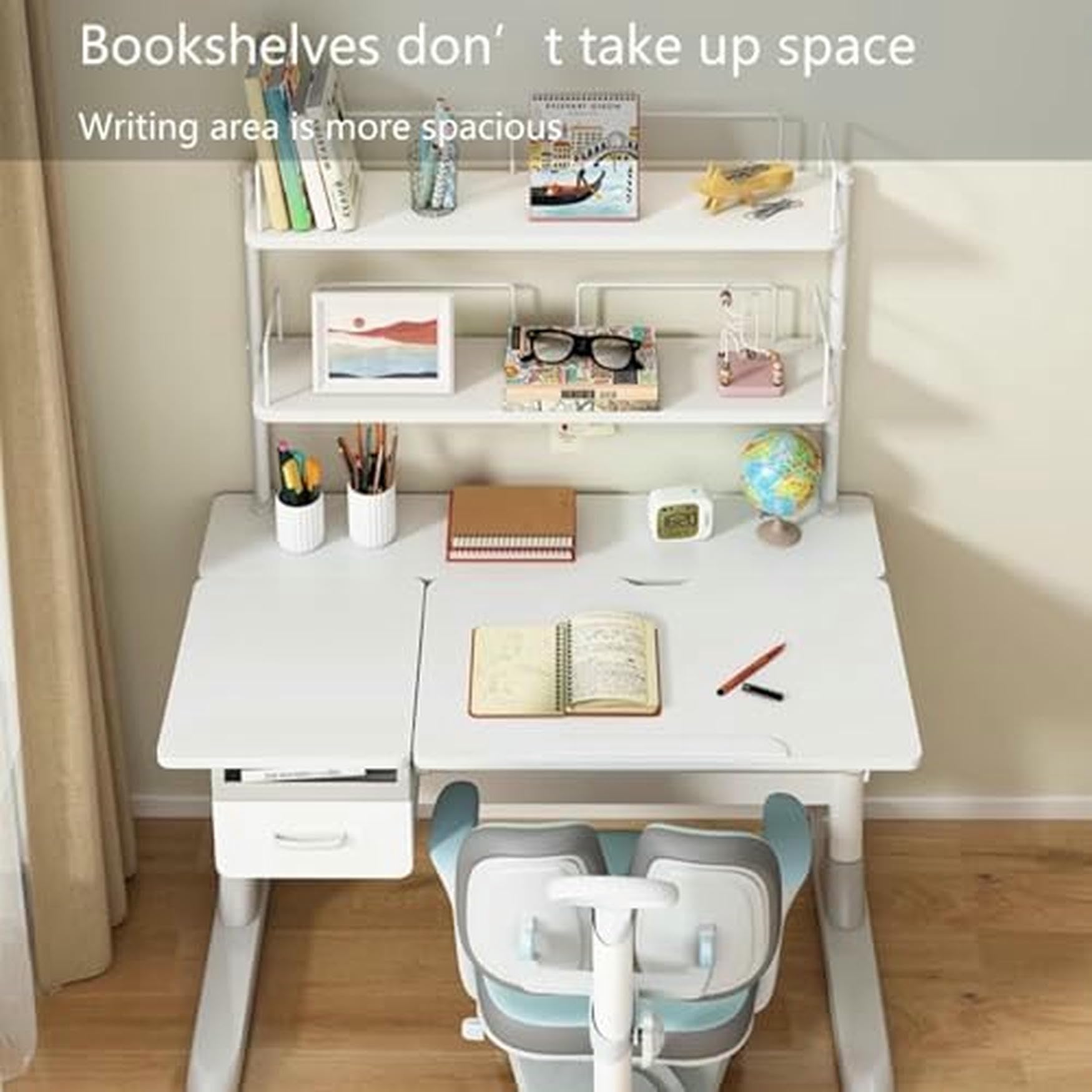 Gabbia da scrivania nera – Scaffale portaoggetti in legno e mini libreria per casa, ufficio, università, dormitorio, studenti, organizer salvaspazio da scrivania con pannello forato, libreria moderna
