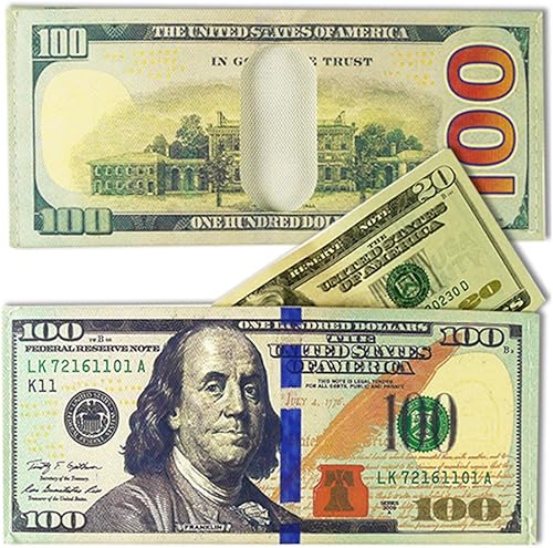 1 cartera plegable con estampado de dinero Benjamin Franklin 100 billetes de 100 dólares