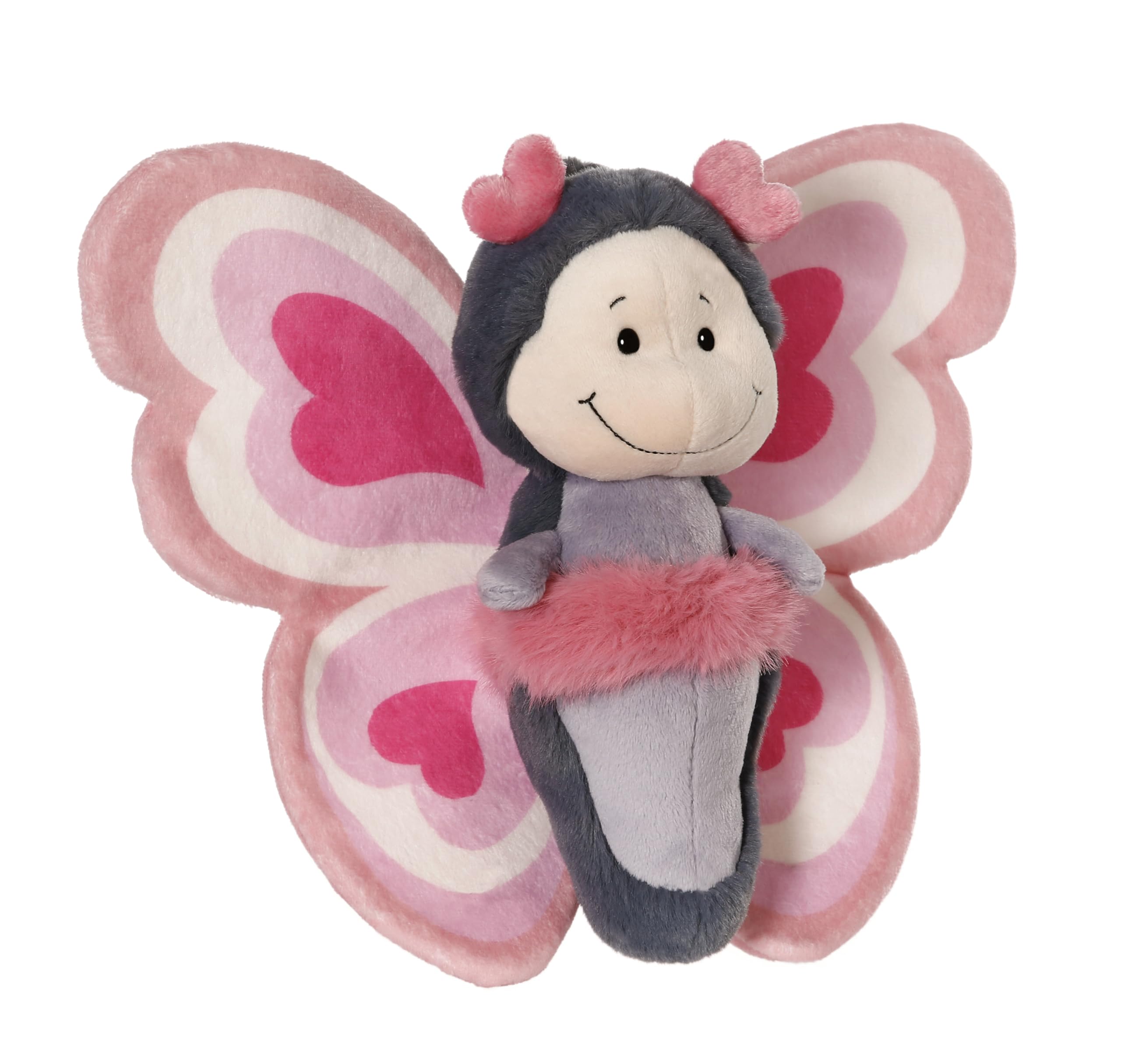 NICI Love 62615 Pluszowy motyl, w pudełku prezentowym, miękka i urocza maskotka do przytulania i zabawy, świetny pomysł na prezent dla dzieci i dorosłych, 21 cm, różowy