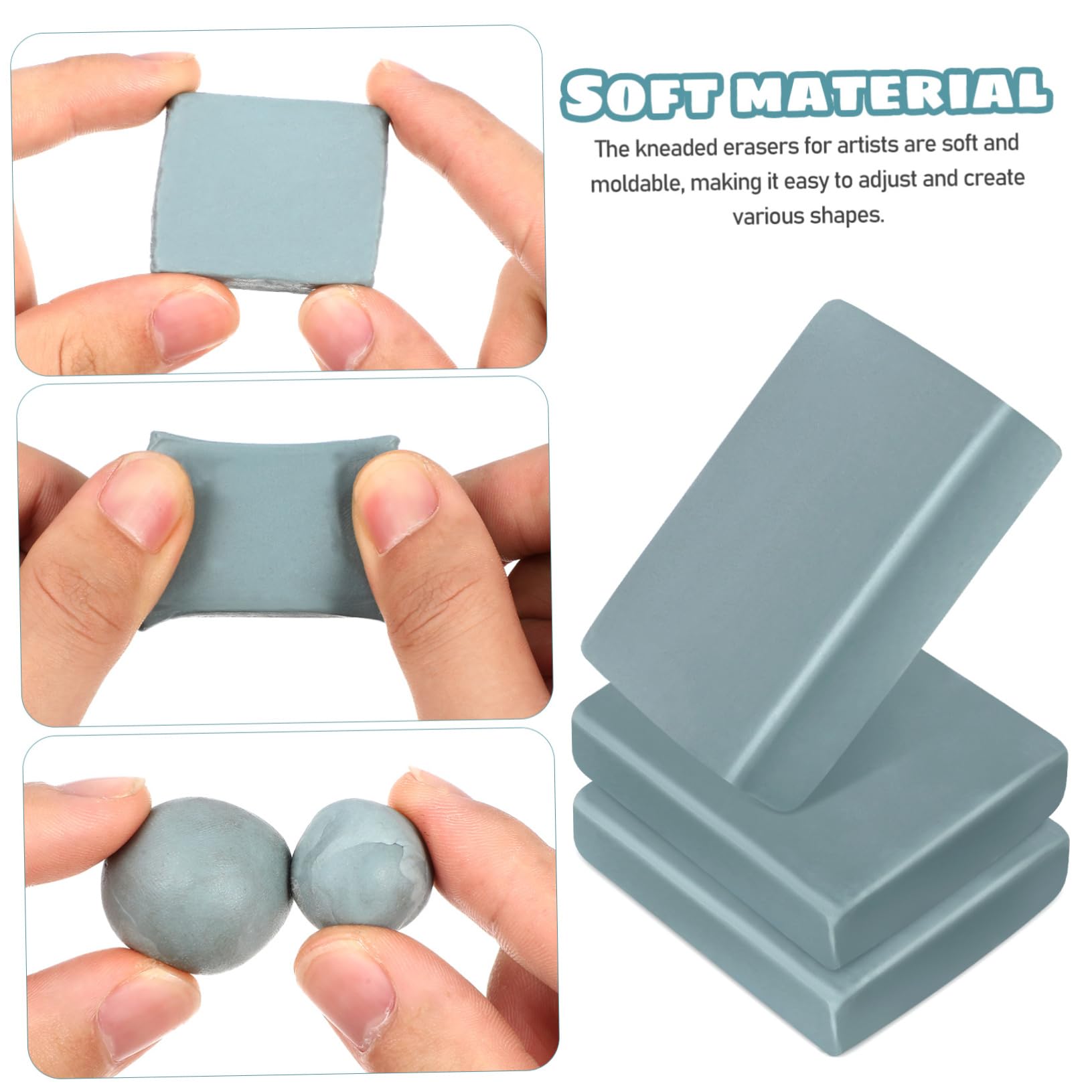 Lurrose Knetradiergummi 5 Sätze Radiergummi Skizzenradierer Zum Zeichnen Formbar Malradierer Klare Bänder Löschschild Klare Gummibänder Löschen Gummiradierer Zum Zeichnen Blue Plastilin 12 Stück * 5