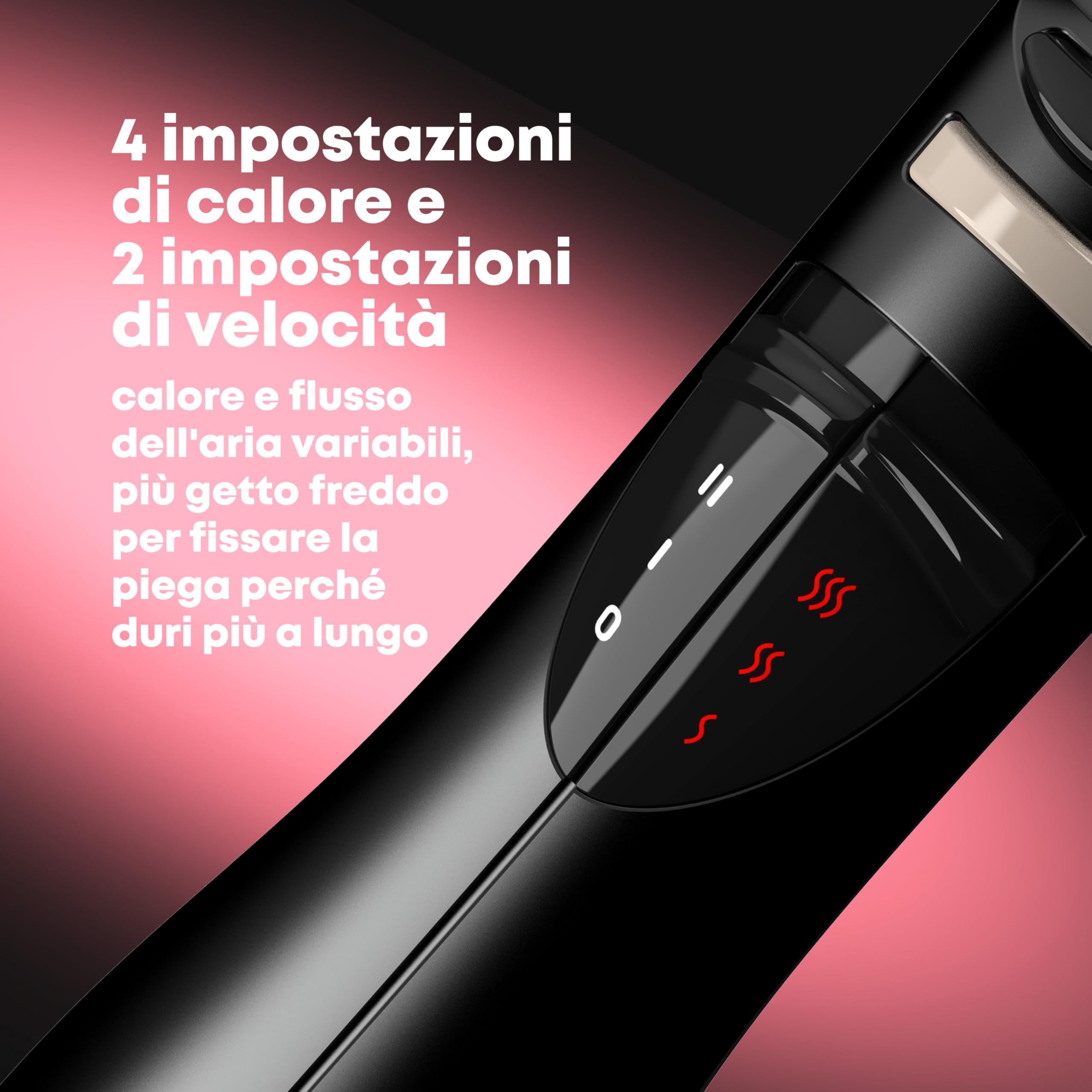 REVAMP Progloss Airstyle Spazzola ad Aria 6 in 1 - Getto Ionico | Phon, Spazzola Rotante, Arricciacapelli, Diffusore, Accessori Intercambiabili, Calore Regolabile