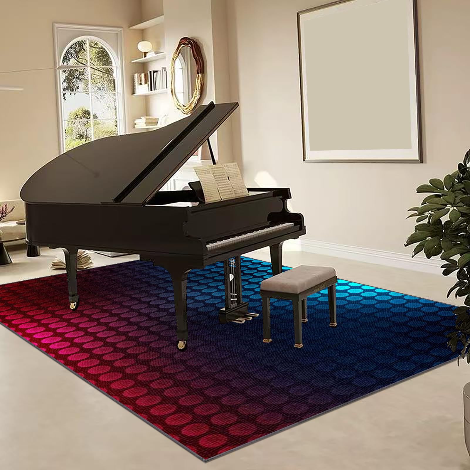 200 x 180 cm Tapis de Tambour Antidérapant Tapis pour Batterie et Percussions, Professionnel Tapis Rectangulaire Insonorisé de Jazz pour Grosse Caisse Claire et Instruments de Musique