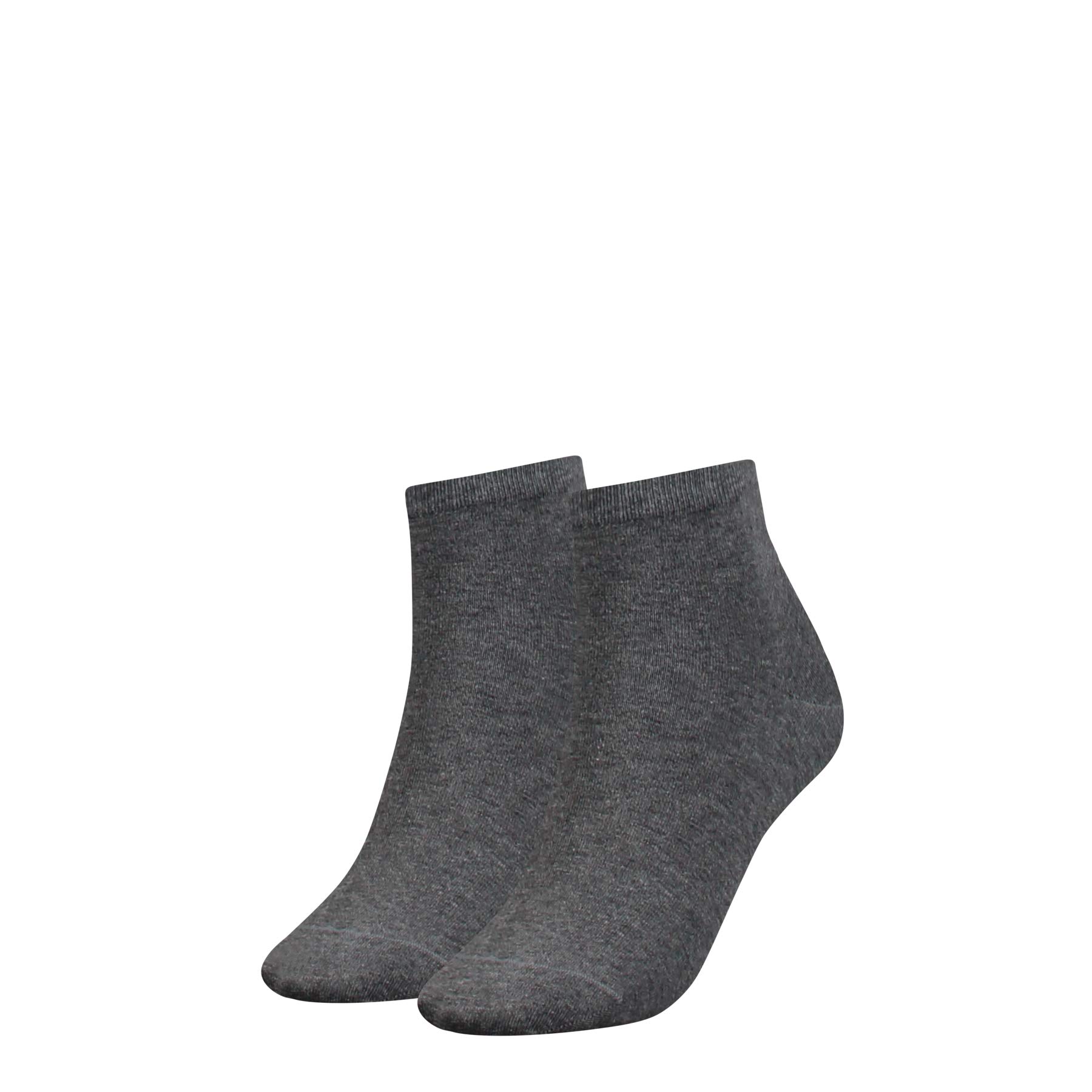 Tommy Hilfiger Women's Short Sock, Middle Grey Melange, 39/42 (Pack of 2)