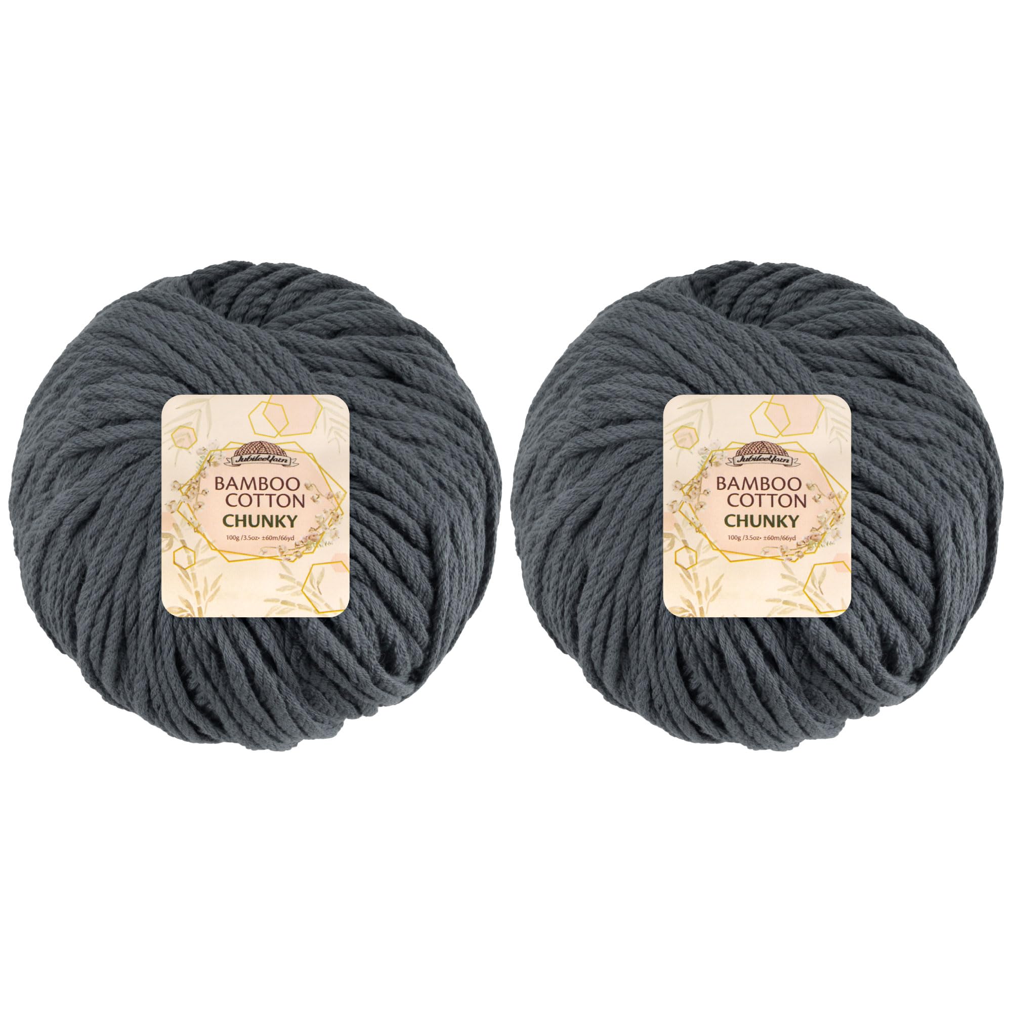 JubileeYarn Bamboo Cotton Chunky Yarn - 100g/Ball - Sea Grey - 2 Balls — image 1