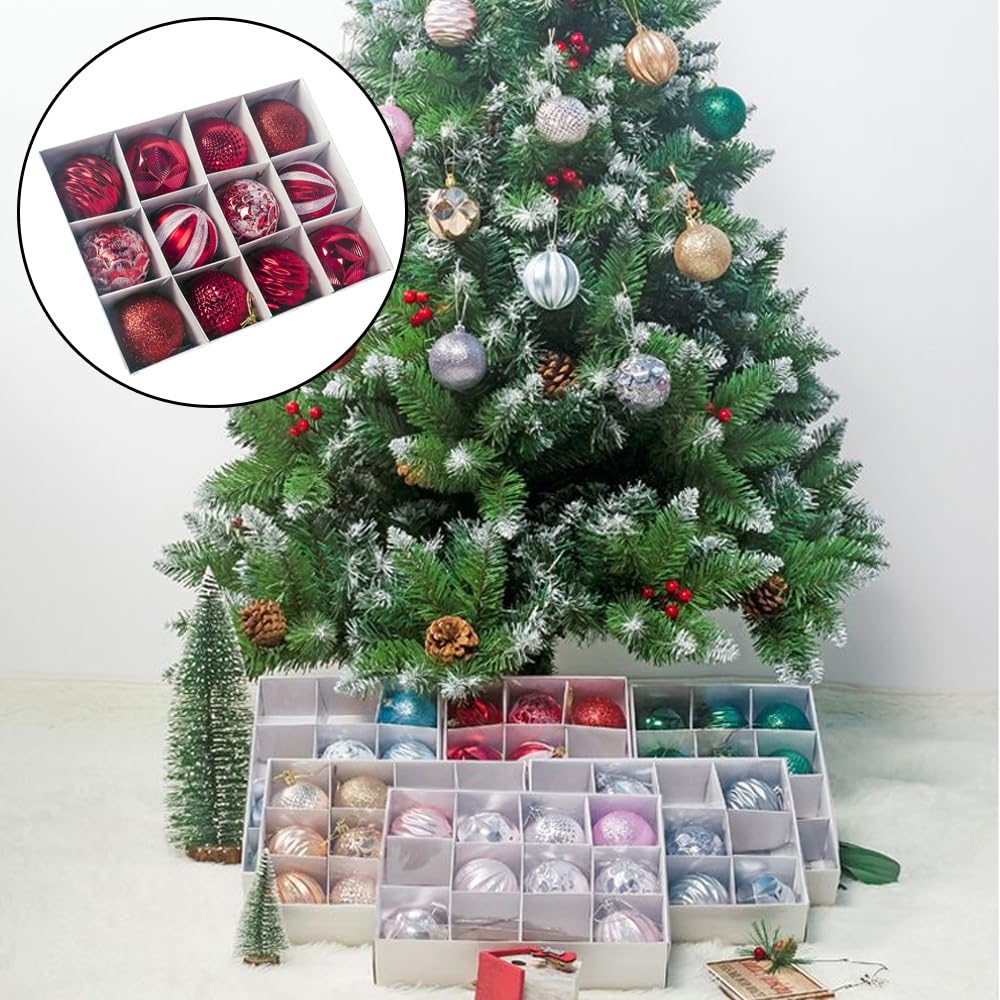 12 Pezzi di Palline di Natale, Palline di Natale da 6 cm, Palline di Natale infrangibili, Set di Palline da Appendere per Albero di Natale, Vacanze, casa, Festa di Natale, decorazi