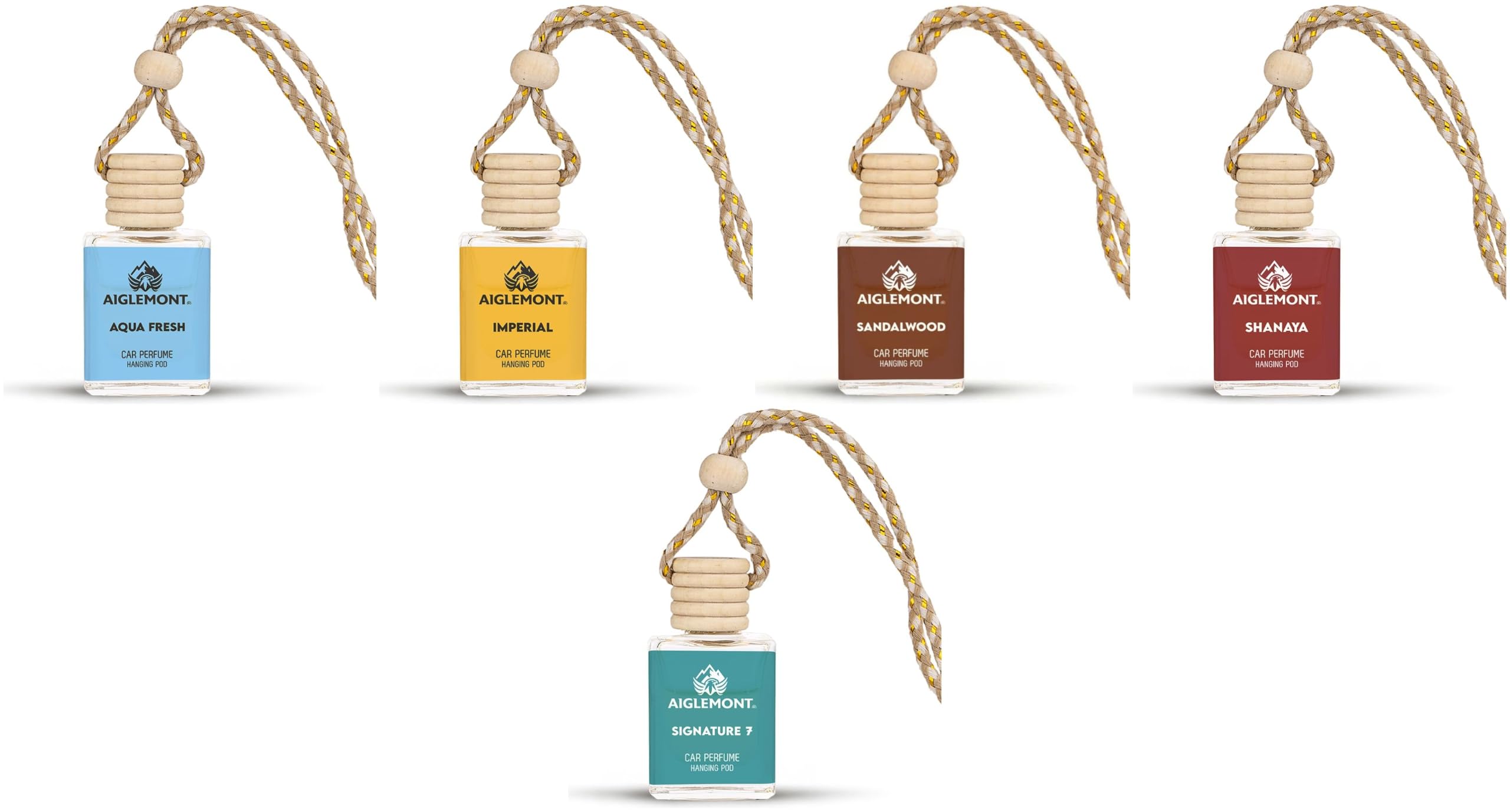 Car Perfumes combos | Aqua Fresh+ Imperial + Sandalwood+ Shanaya+ Signature 7 Scent| Combo of 5 | 10 ml Each-image-10