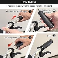 Vista 6 de Rollator Walker - Agarres de mano de repuesto para empuñaduras de mano de identificación de 1 pulgada, accesorios para mangos para pacientes