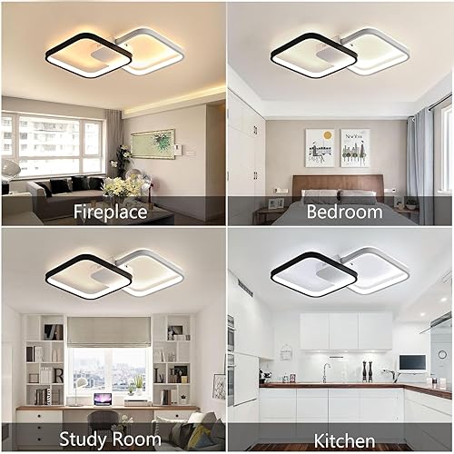 Miniatura 6 de IEANL Lámpara de techo LED inteligente, lámpara de techo moderna regulable con Alexa Google Assistant y control remoto, accesorios de luz acrílica