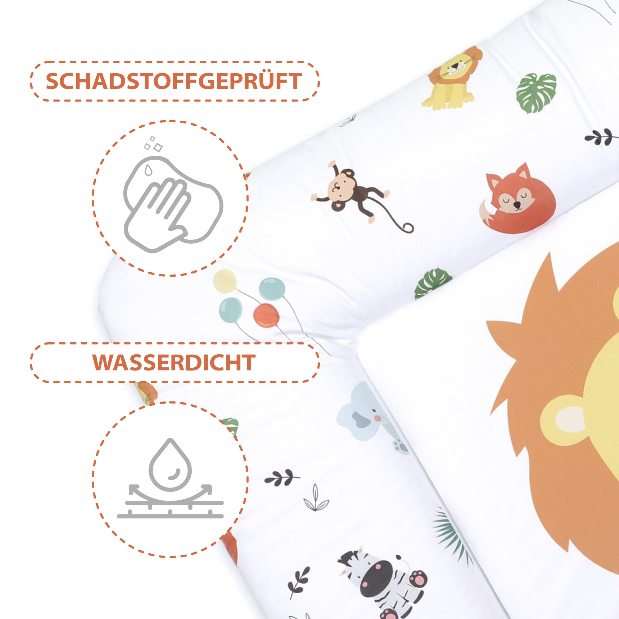 Totsy Baby Tappetino per Fasciatoio, 75 x 72 cm, Poliestere, Motivo Safari