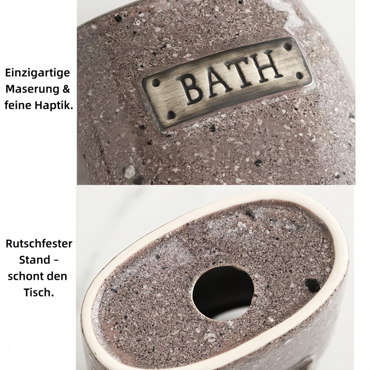 Ceramiczny uchwyt na szczoteczki do zębów z otworem ociekowym, oddzielne przegródki na elektryczną szczoteczkę do zębów i pastę do zębów, organizer w stylu morskim (gwiaździsty błękit, 4 sztuki