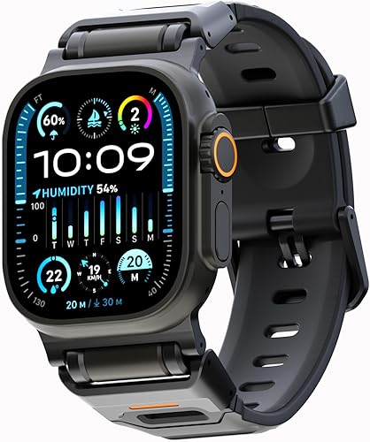 elkson Fusion Band for Apple Watch Ultra 3 2 1 49mm Series 11 10 46mm 9 45mm SE3 44mm – Stainless Steel Silicone Strap, Sweat-Resistant Breathable