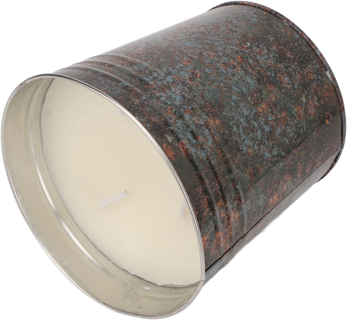 Pssopp Bucket Candle, Rustic Iron Design with 3 Wicks for Outdoor Indoor Use, Citronella Scented Soy Wax Candle, Long Lasting 100-110 Hours