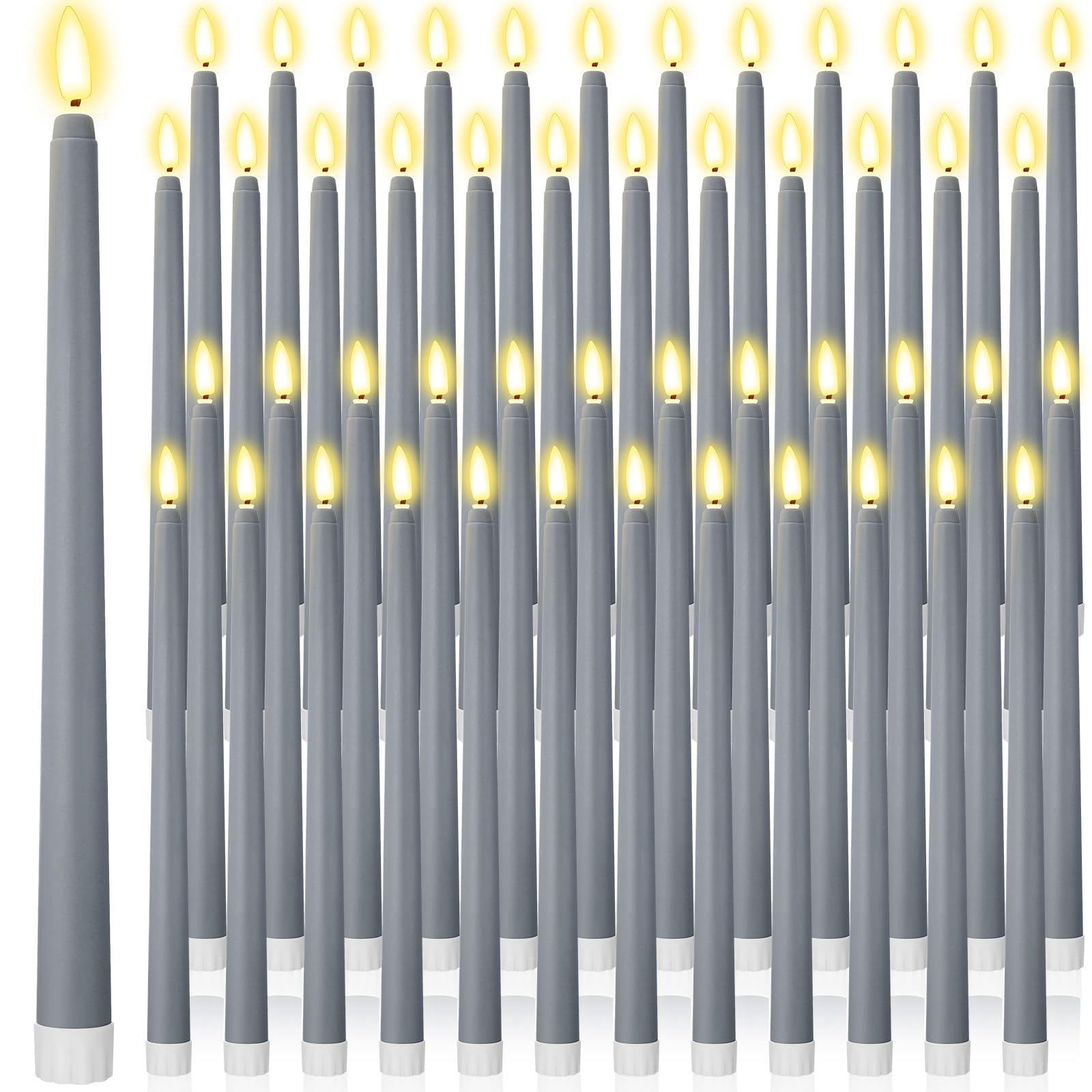 Handepo 48 Pack Flameless LED Taper Candles Battery Operated, Dusty Blue