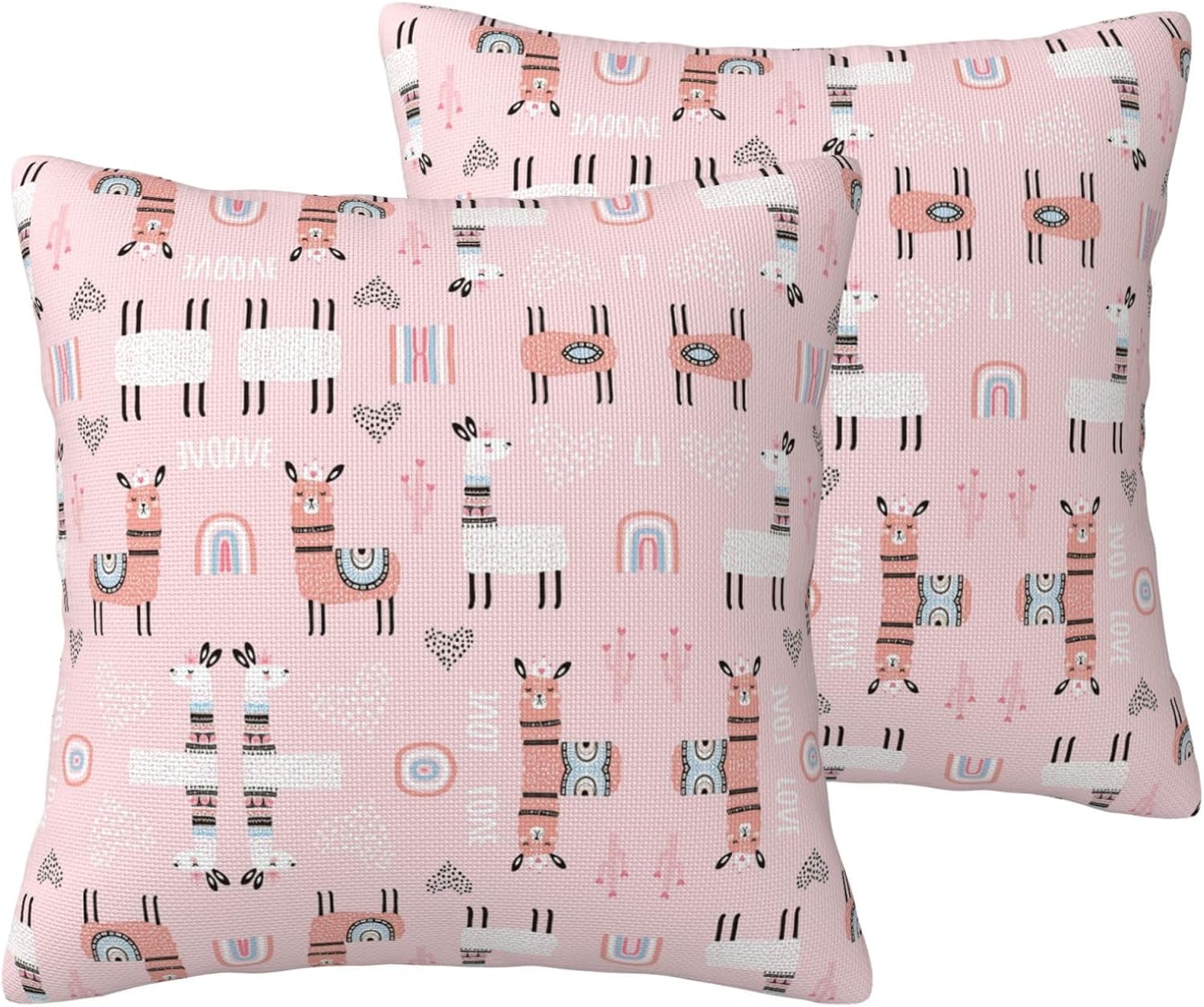 Llama. Imitation Linen Pillowcase -2 Sets, Fashionable Home Decoration, Used for Sofas, Gardens, beds