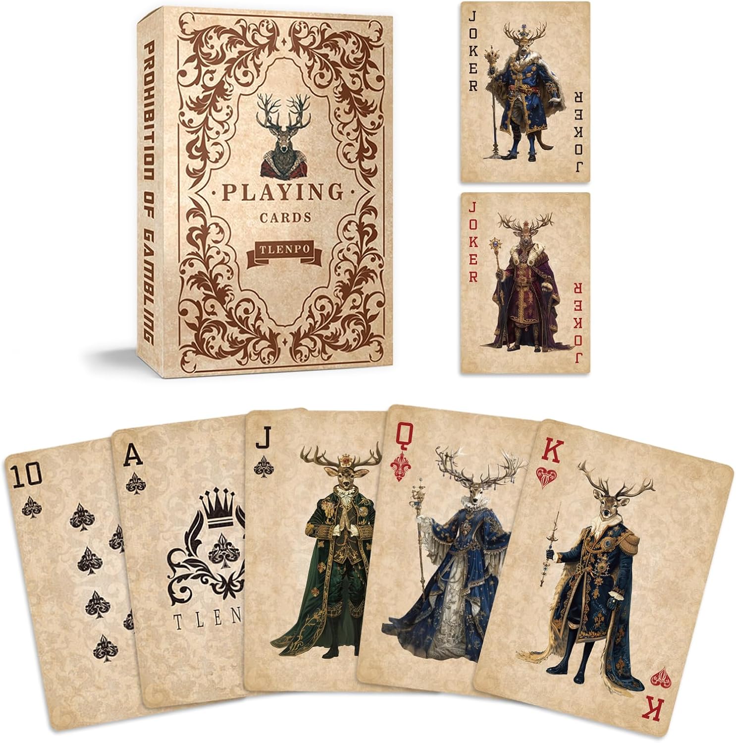 Reindeer & Elk Playing Cards, Cool Deck of Cards for Family Game Night, Travel & Holiday Parties, Family, Collectors