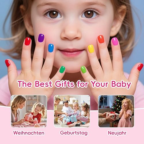 Miniatura 7 de Juego de Esmalte de Uñas de Secado Rápido para Niños, Esmalte de Uñas No Tóxico para Niños Pequeños, Esmalte para Uñas de las Manos Despegable a
