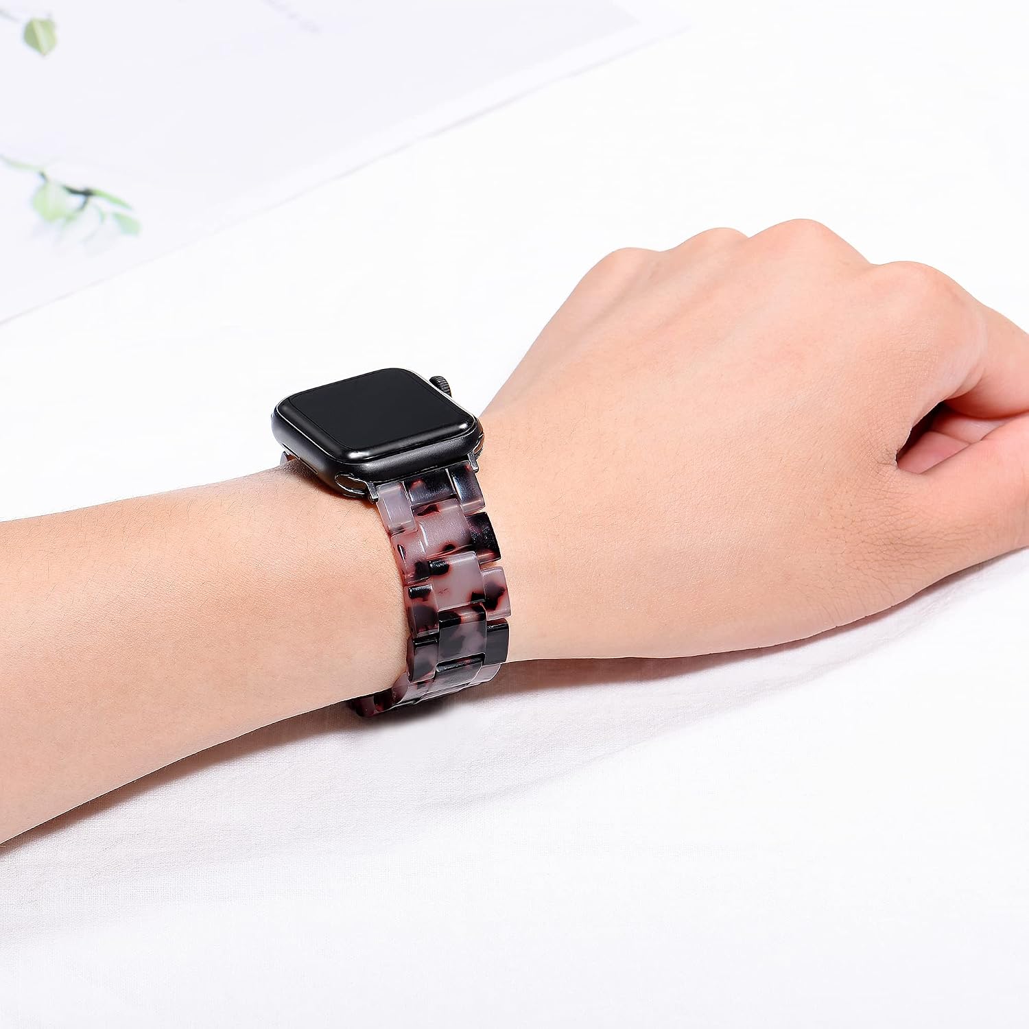 Wongeto Compatible with Apple Watch Band 38mm 40mm 41mm 42mm 44mm 45mm 49mm Women Men,Light Resin Strap Bracelet Replacement for iWatch SE Series 10/9/8/7/6/5/4/3/2/1/SE/Ultra (Grey) image 5