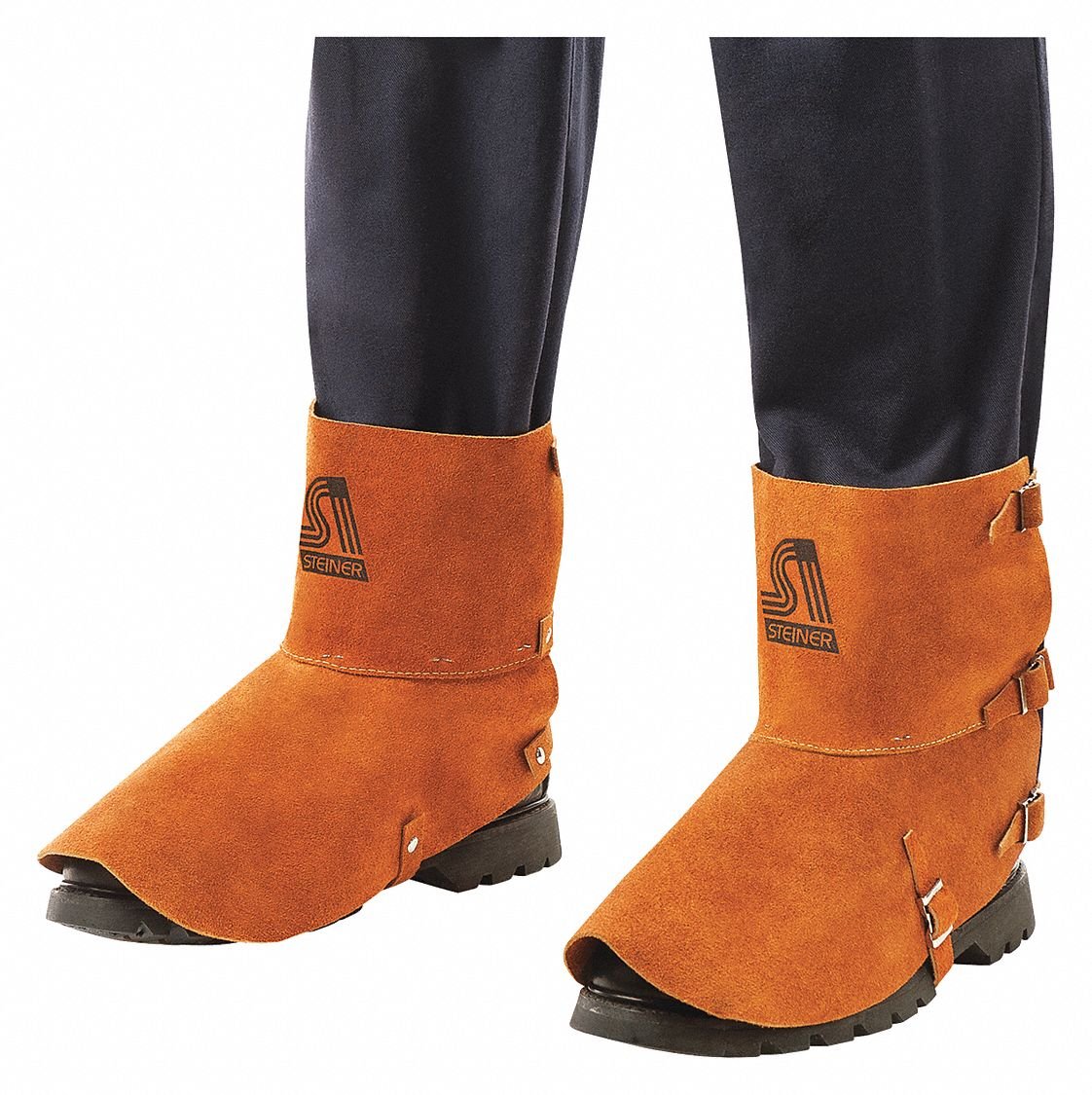 Steiner 5" Split Cowhide Leather Spats, Brown - Pair
