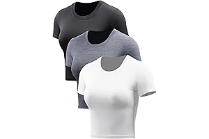 3 Piece Workout Shirts for Women: Dry Fit Racerback Athletic Crop Tank Tops
