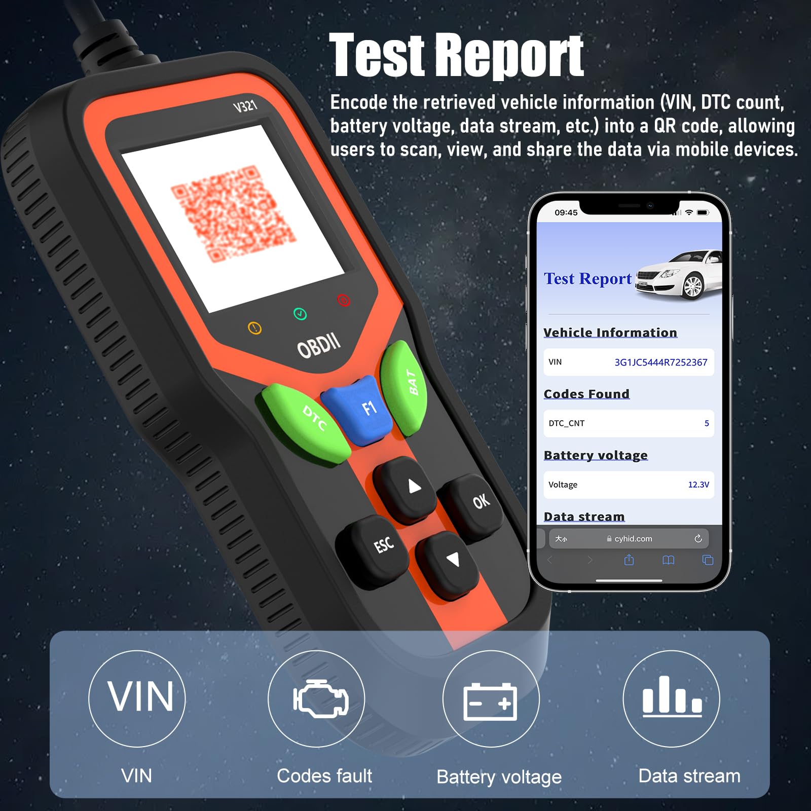 OBD2 OBD2 OBD-diagnoza OBD ondersteunt meerdere talent: OBD EOBD diagnosescanner voor alle voertuigen - professioneel OBDII-diagnosegereedschap voor het bewaken van het motorcontrolelampje