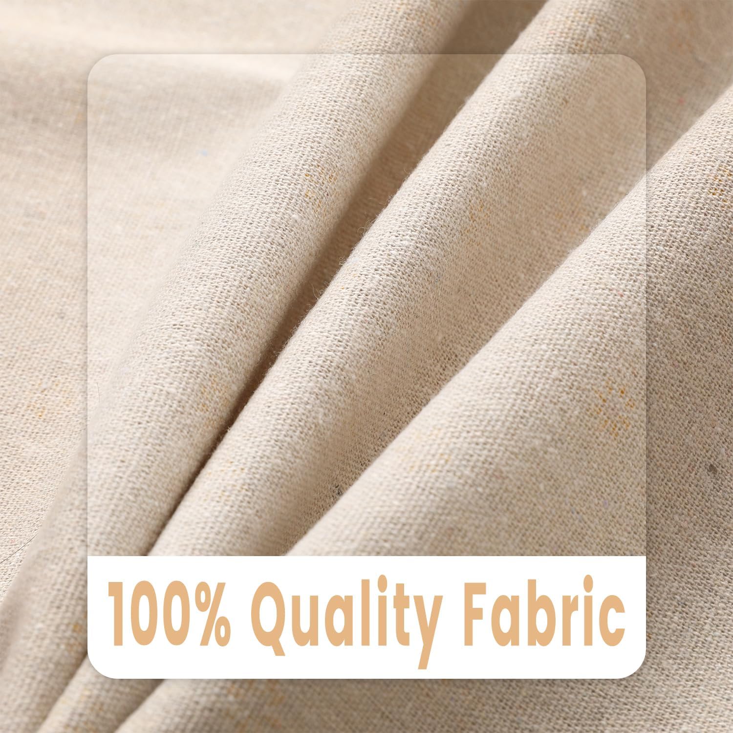 1 Pair Yellow Daisy Linen Curtains Rustic Country Style Light Filtering Rod Pocket Window Drapes Beige Tassels, 52" W x 84" L