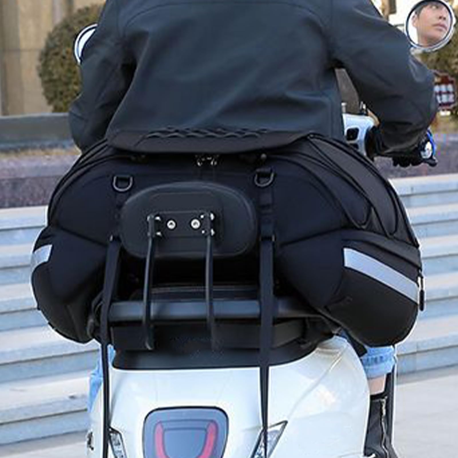 Torba Motocyklowa Tylna Sakwy Podróżne Do Motocykla | Regulowane Siodło Magazynowe Bagaż Na Każdą Pogodę Na Wycieczki Długie Trasy Deszczowe Noce