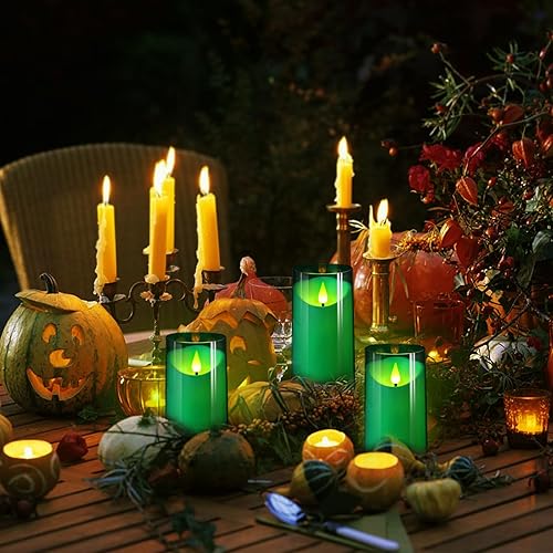 Miniatura 6 de NURADA Velas parpadeantes sin llama Velas LED de vidrio irrompible que funcionan con pilas, velas de acrílico con control remoto y temporizador para