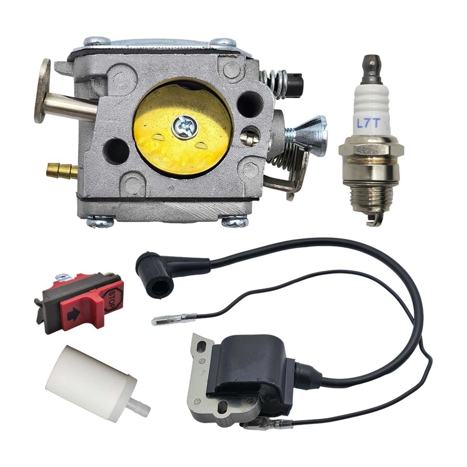 Ajuste for 268 272 XP 272XP piezas de motor de motosierra carburador interruptor de bobina de encendido bujía Kit de filtro de combustible