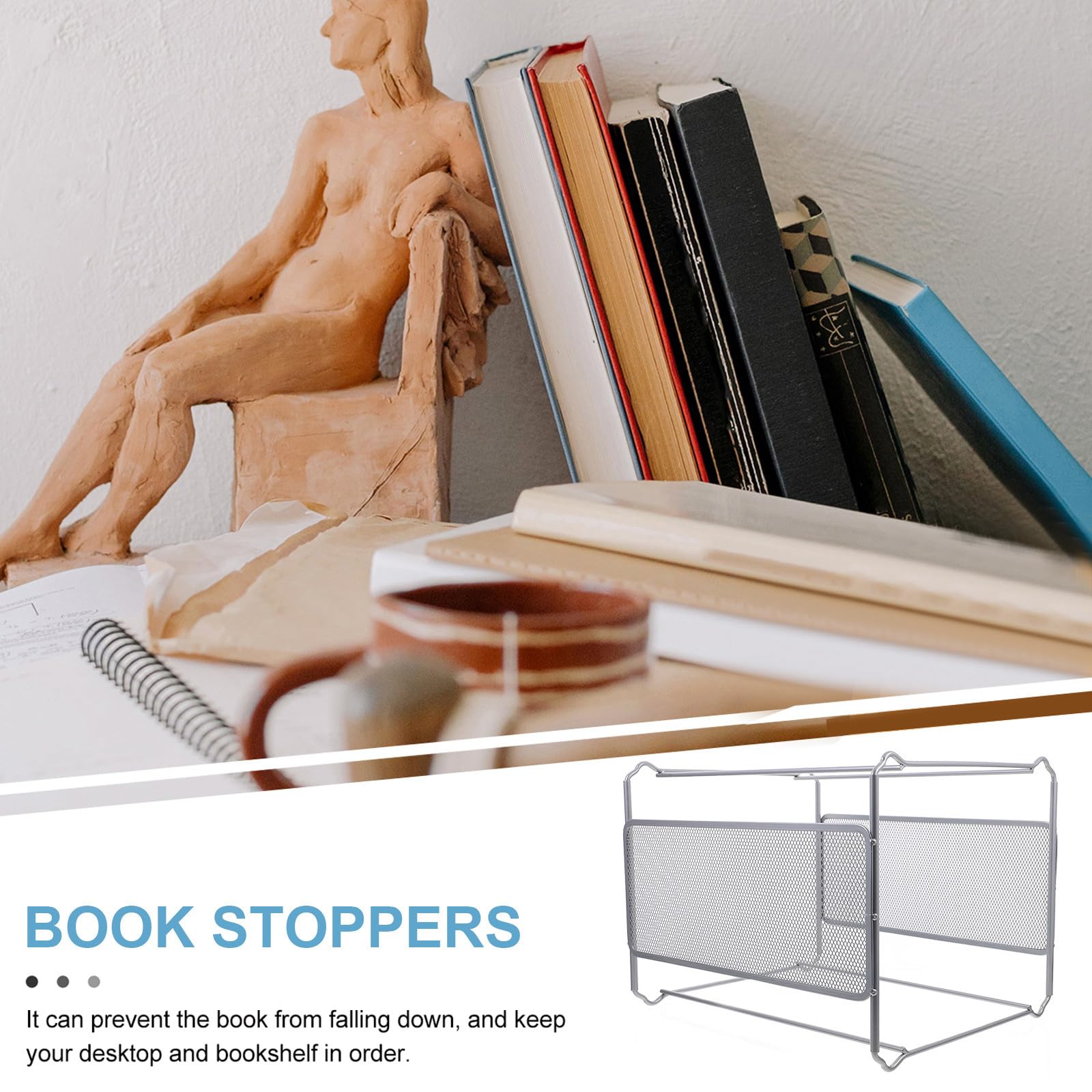 LALAFINA Metall Aktenorganizer Silber Drahtgitter 32,5 X 28,5 X 24,5cm für Schreibtisch mit Vielseitiger Dokumentenaufbewahrung und Ordnung im Büro