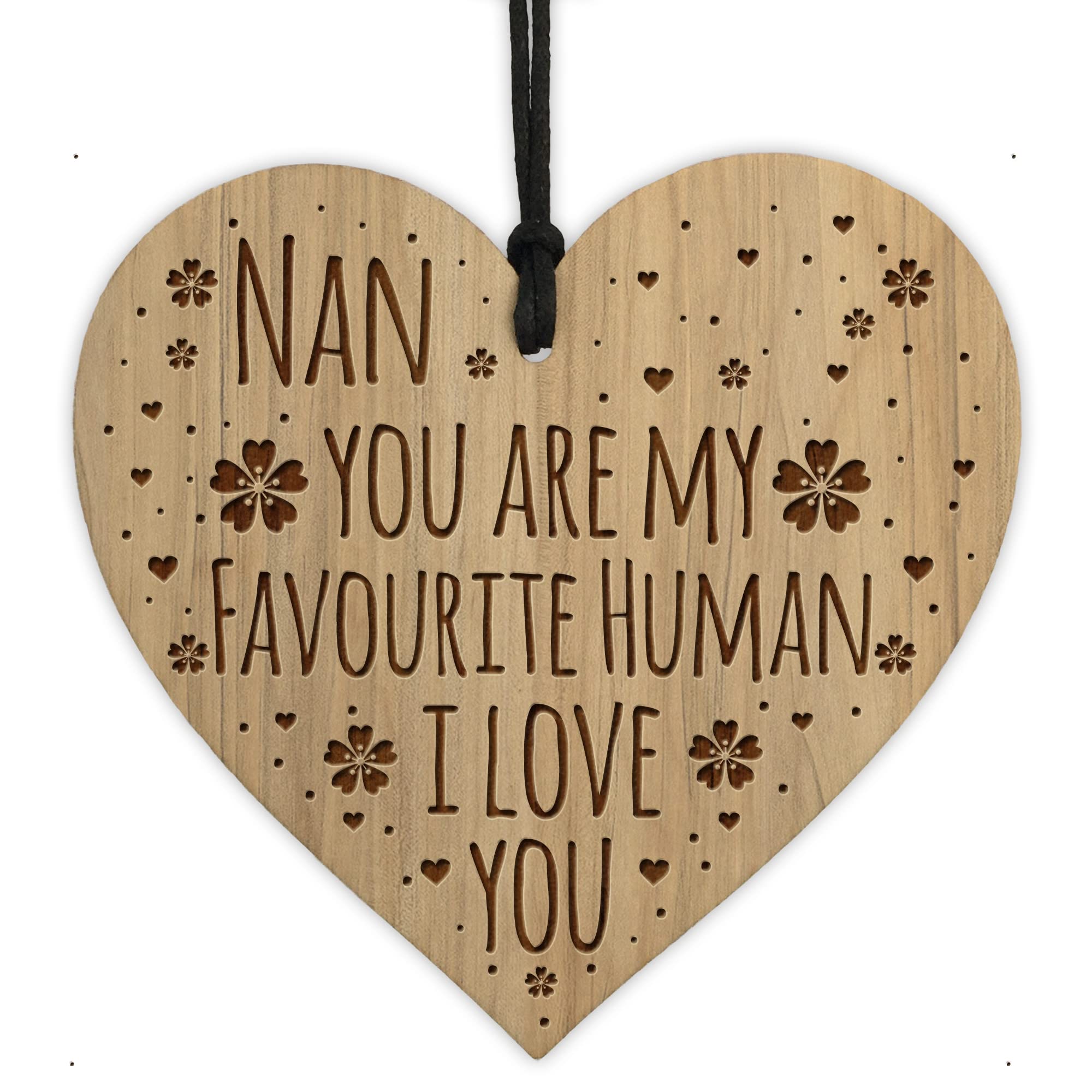 Red Ocean Nan Gift Birthday Christmas NAN PLAQUE Engraved Heart Gift From Granddaughter Grandson