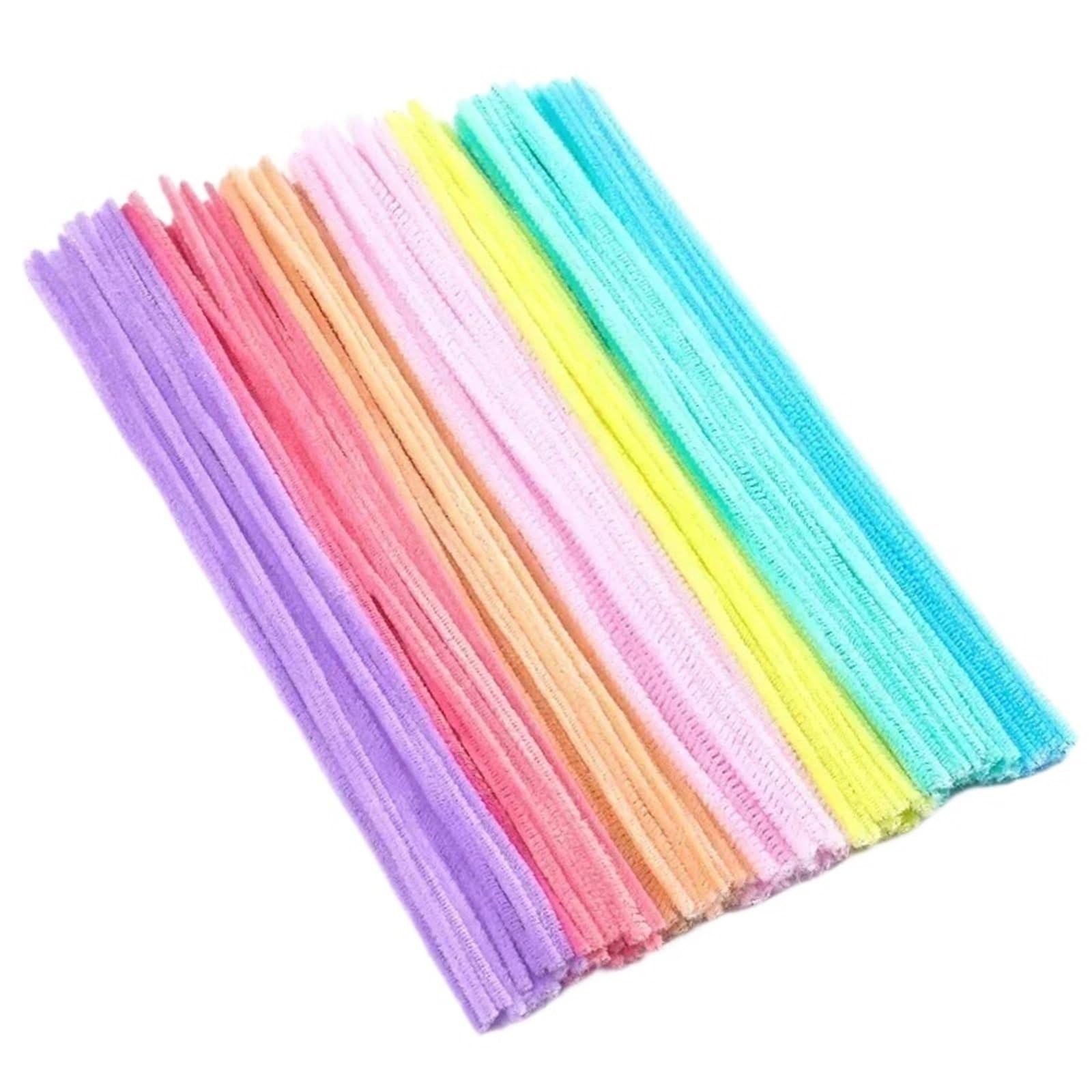 Cure Pipe Tige de guirlandes en peluche, 100/200/300 pièces, bâton torsadé filaire, tiges de Chenille colorées, nettoyeur de tuyaux, bande de cheveux faite à la main(Multi-color,300pcs)