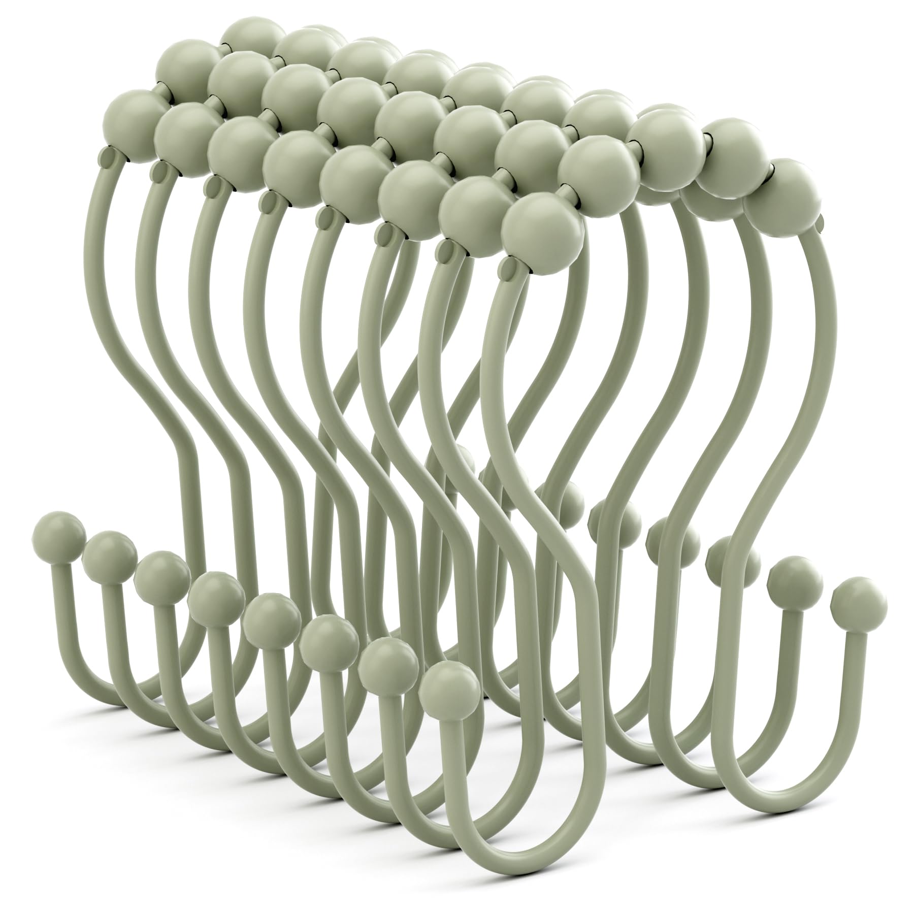 Bathway Sage Green Shower Curtain Hooks Shower Curtain
