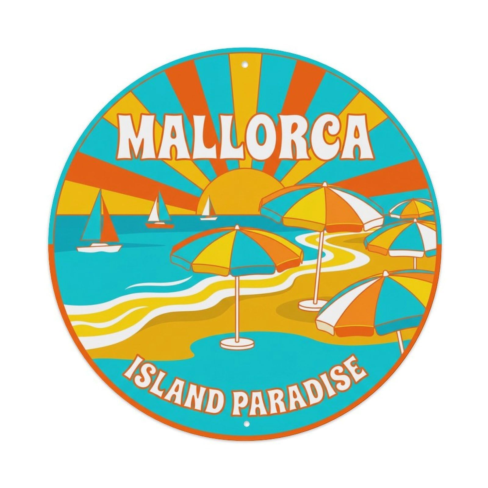 Tgrcjimh Style Metal Tin Sign Vintage Travel Mallorca Spain Graphic