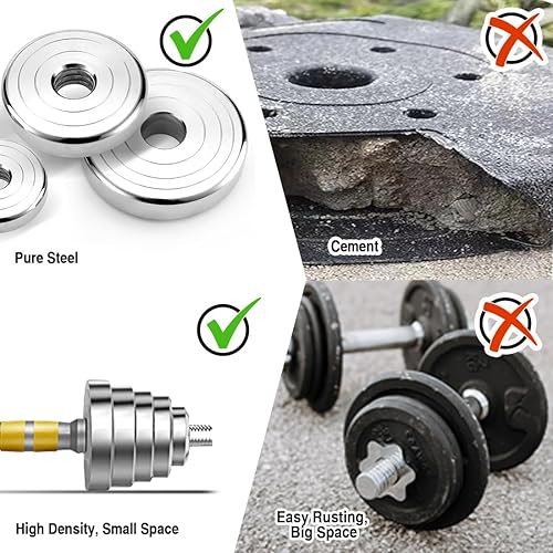 Miniatura 4 de PHOEROS Juego de mancuernas ajustables Juego de pesas de 446688 libras, mancuernas 3 en 1, par de mancuernas de acero con varilla de conexión para