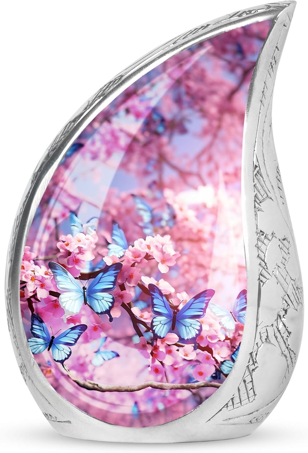 Teardrop Urn, Butterfly Urn for Ashes, Large Decorative Urn, Human Urns for Ashes, Cremation Urns for Adult Ashes Women, Urn for Human Ashes Adult Female, Burial Urn, Urn for Ashes for Women 10inch