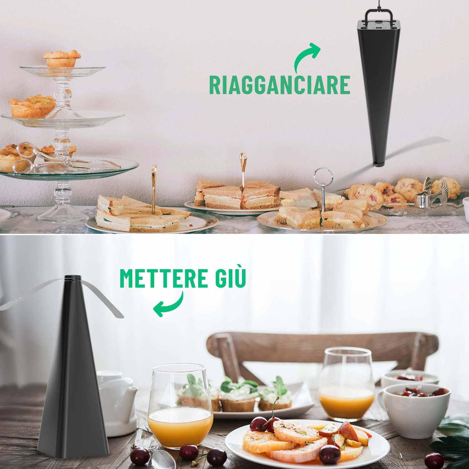 greate 2x ventilatore repellente anti-insetti da tavola a batteria - scaccia mosche da tavolo senza chimica e senza rischio di lesioni - repellente mosche