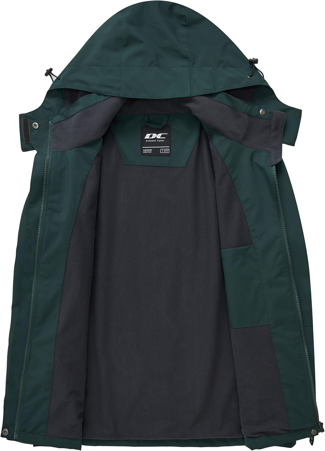 Diamond Candy Women's Waterproof Rain Jacket with Hood Lightweight Outdoors Raincoat - Image 3