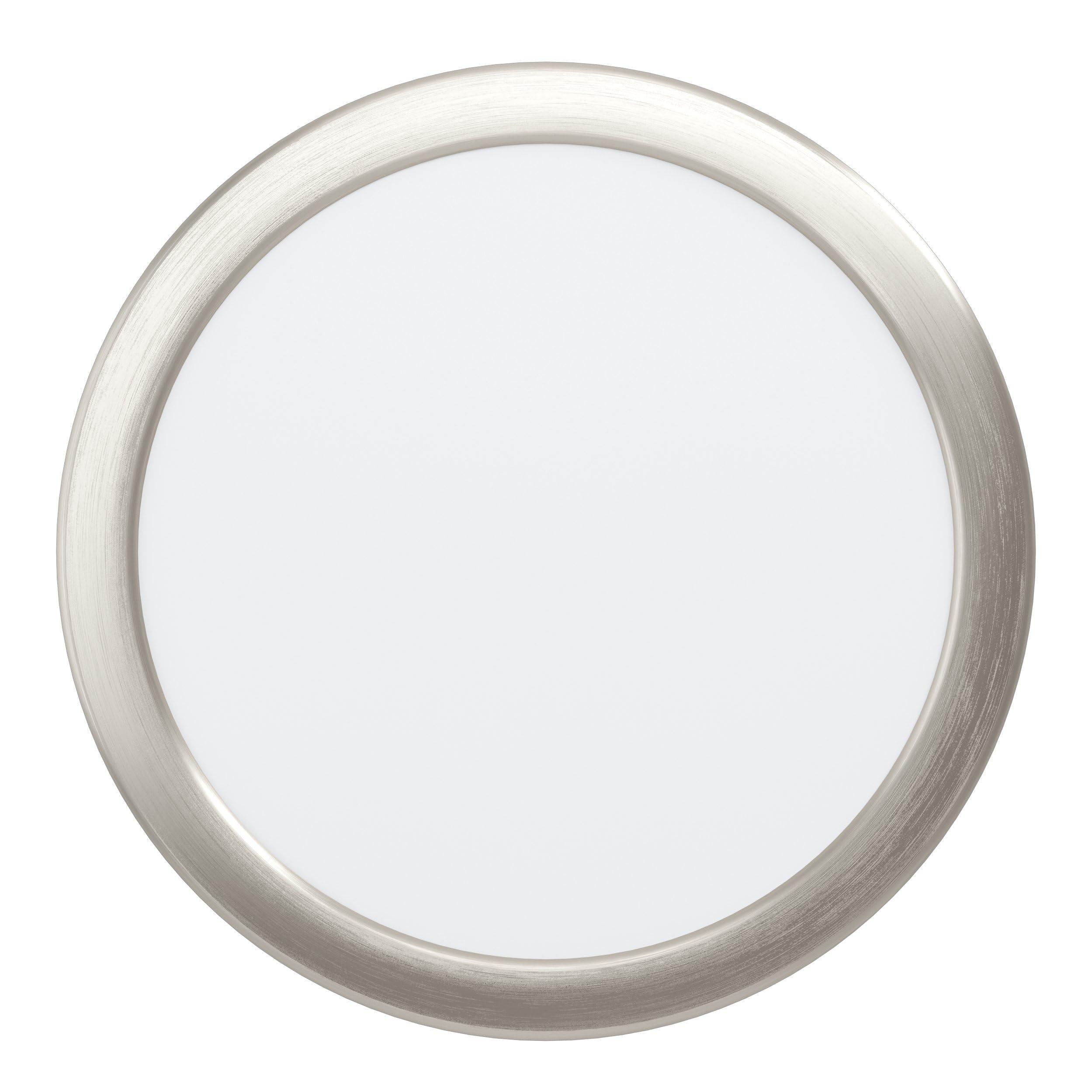 Eglo LED recessed Spotlight Fueva 5, Ø 21.6 cm, Steel and Plastic Light Surface, Nickel matt, White, Flat LED recessed Light, Shallow Depth 26 mm, Warm White