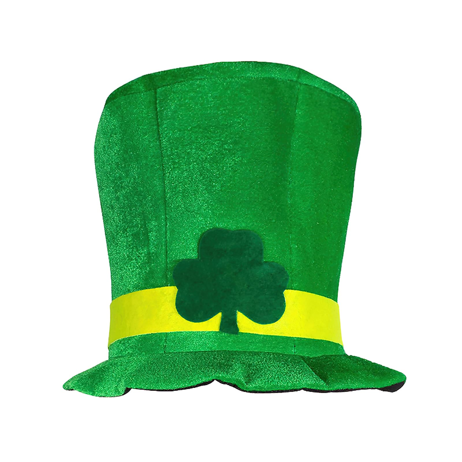 AUOCATTAILSt Patrick's Day Hats Green Velvet Shamrock Top Hat St. Patrick Party Irish Leprechaun Cosplay Costume Hats for Men Women Festival Decoration Supplies