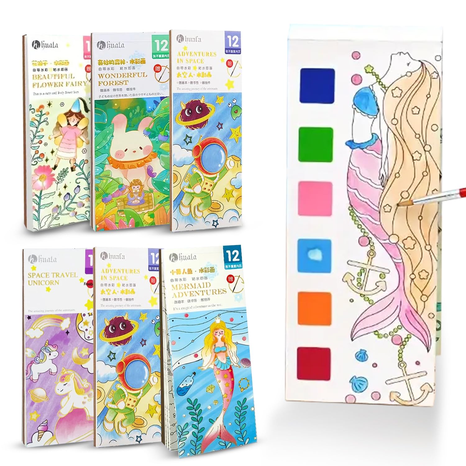 Party Propz DIY Return Gifts For Birthday For Kids-6Pcs with 12 Sheets Magical Water Book For Kids| Coloring Drawing Books with 6 Water Color Paint in Each Sheet & 1 brush | Gift For Girls | Painting Station For Kids (B0CZS3TJXW) Amazon Price History, Amazon Price Tracker