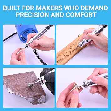 Flex Shaft Grinder Rotary Tool Kit - Variable Speed Electric Grinder w/Flexible Shaft, Foot Pedal Control & Ergonomic Handpiece - Jewelry Polishing, Carving, Cutting, Grinding & Engraving