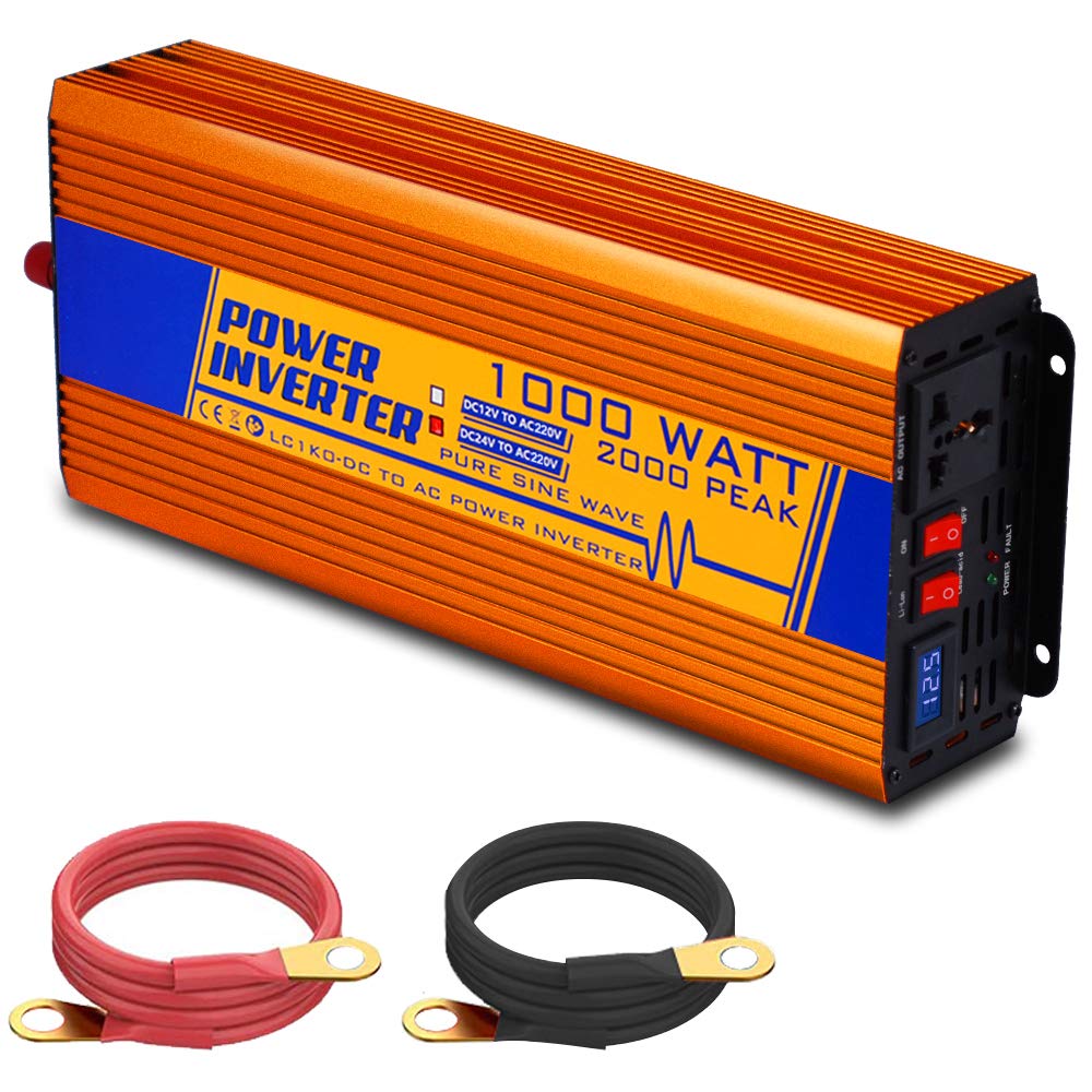 Buy ECOWORTHY 1000W 12V Solar Power Inverter DC 12V AC 220V,2000W Peak