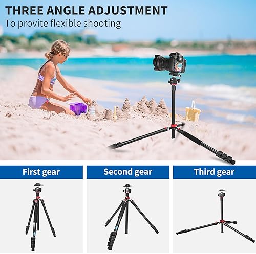 Miniatura 7 de CAVIX - Trípode de viaje CAVIX de 78 pulgadas para cámaras, trípode de 78 pulgadas, trípode ligero con cabezal de bola de 360 grados que carga hasta
