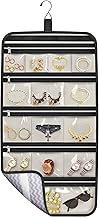 MISSLO Hanging Jewelry Organizer Travel (White, Large)