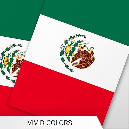 Miniatura 6 de G128 Bandera mexicana de México | Bandera de 8.2 x 5.5 pulgadas, cuerda completa de 33 pies | Poliéster 150D impreso, decoraciones para bar,
