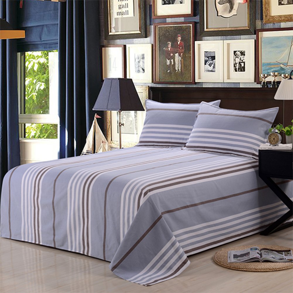 Draps en coton épais lit simple double 200x230 linge de lit E