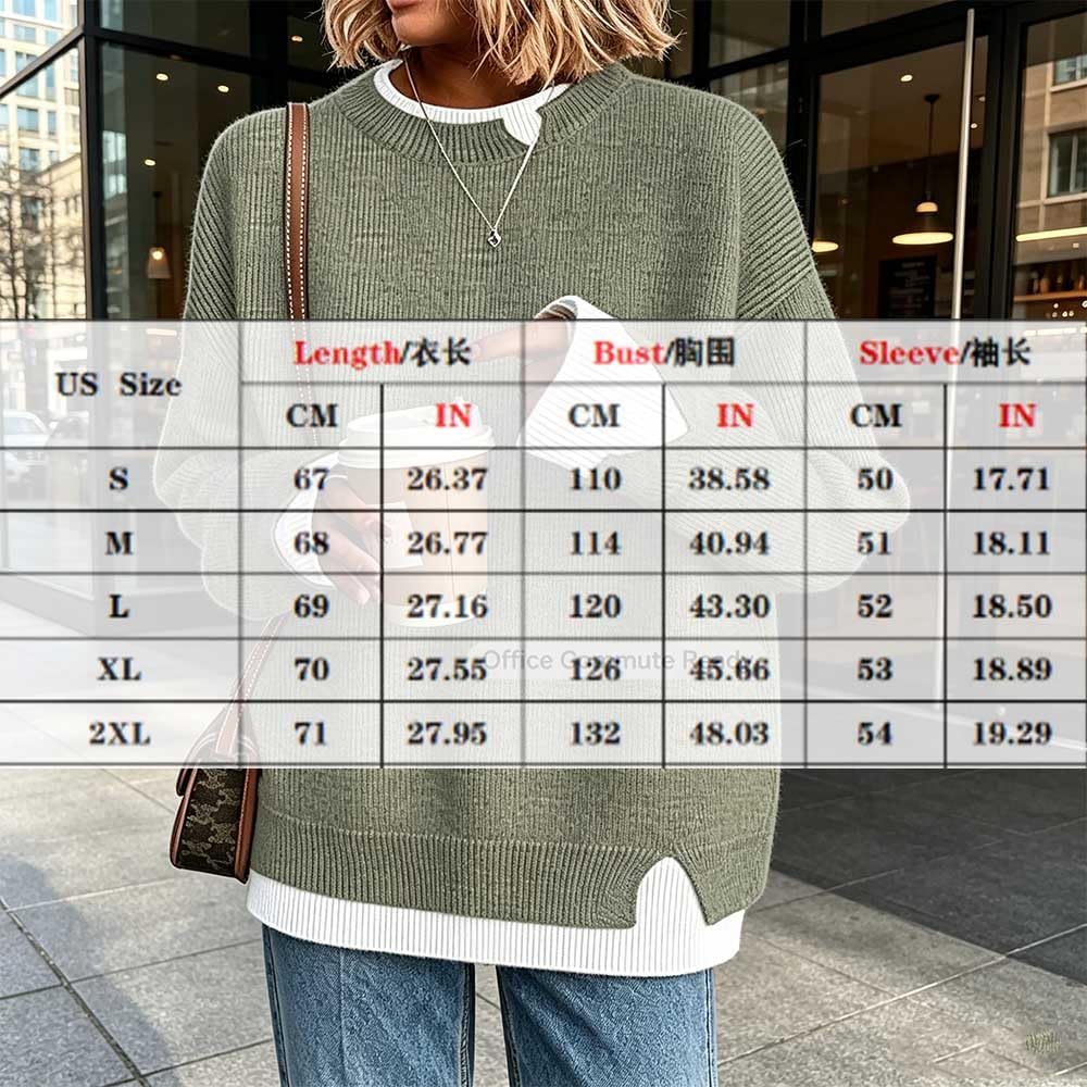 Maglione oversize patchwork a due pezzi finto donna