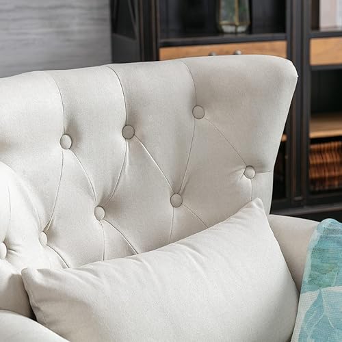 Miniatura 38 de Sillas de lectura Accent Midcentury - Sofá esquinero moderno y cómodo con respaldo copetudo para sala de estar, dormitorio, sala de recepción,