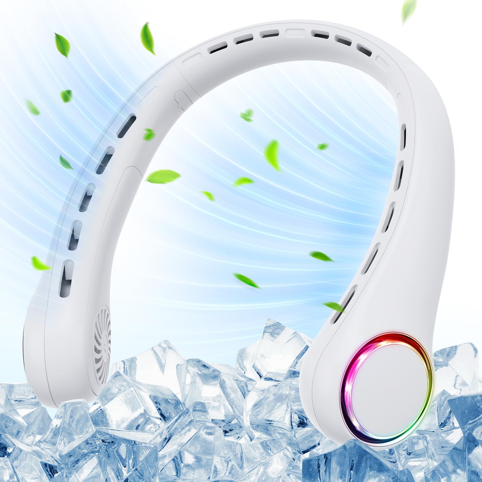Ventilateur de cou portable sans pales anti transpirations et bouffées de chaleur