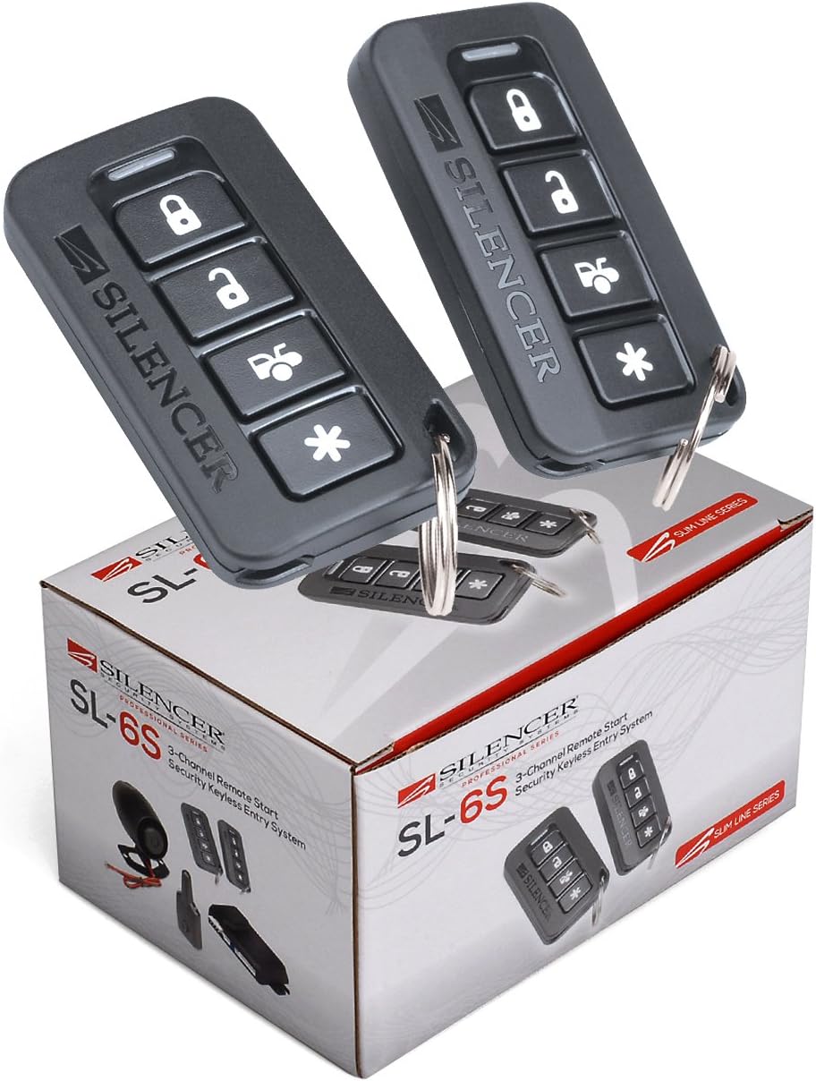 Silencer New SL-6S 3-Channel Remote Start Security Keyless Entry System Smaller Main Unit